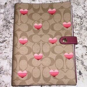 LAST CALL!!!! Coach Notebook In Signature Canvas With Stripe Heart Print